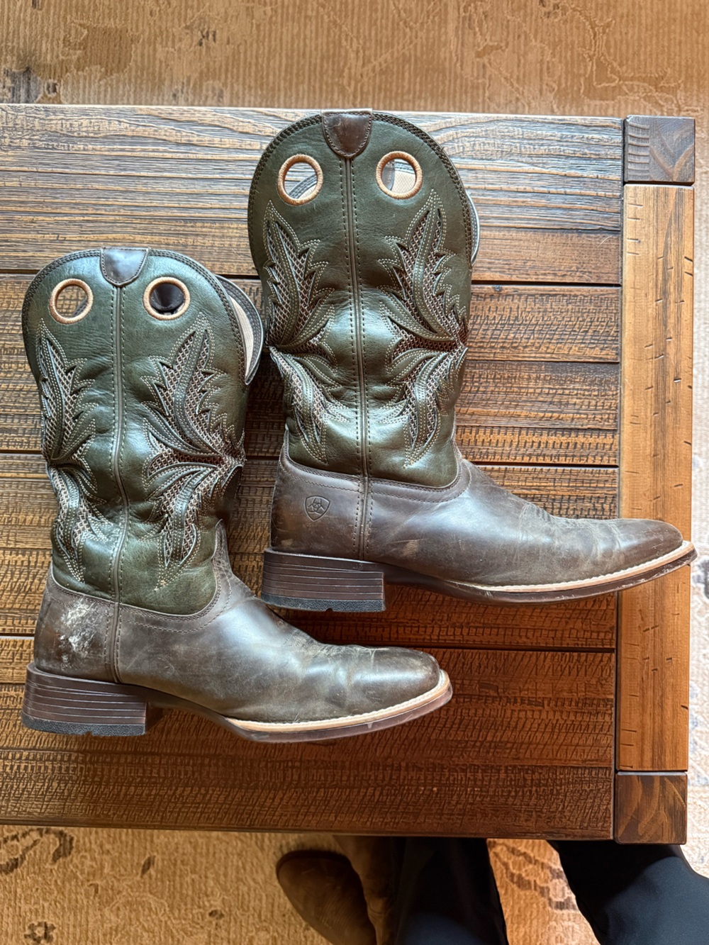 Ariat Men’s Green and Brown Toughy VentTek 360 Cowboy Boots